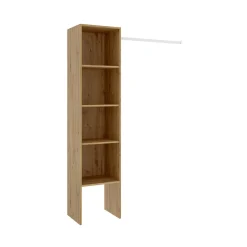 Cabine Armadio|Altri Guardaroba > Dmora Guardaroba 4 ripiani effetto legno 137x185h cm - Adler Marrone Rovere Nodi