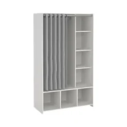 Guardaroba salvaspazio bianco e grigio 105x180h cm - Jal