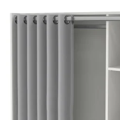 Guardaroba 2 Ante > Dmora Guardaroba salvaspazio bianco e grigio 150x200h cm - Maurice Grigio, Bianco