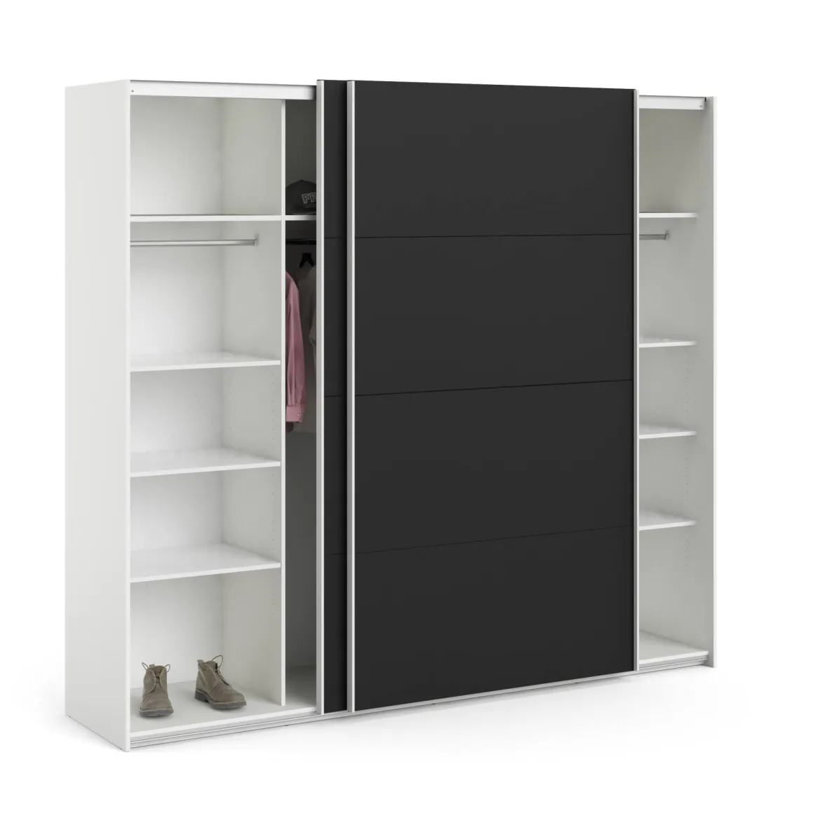 Guardaroba salvaspazio bianco e nero 242x220h cm - Kauri
