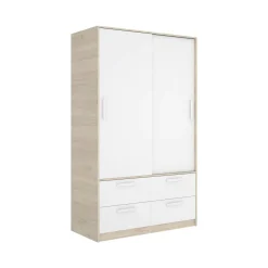 Guardaroba salvaspazio bianco e rovere 120x204h cm - Kirogi
