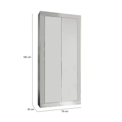 Guardaroba salvaspazio bianco lucido 78x185h cm - Contea