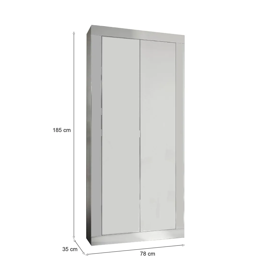 Guardaroba salvaspazio bianco lucido 78x185h cm - Contea