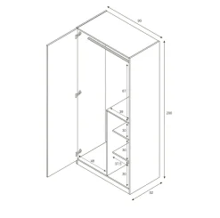 Guardaroba salvaspazio grigio e rosa 90x200h cm - Aronia
