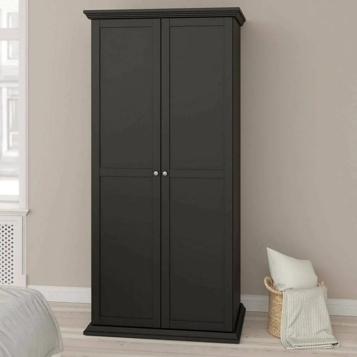 Guardaroba salvaspazio nero 95x200h cm - Darby