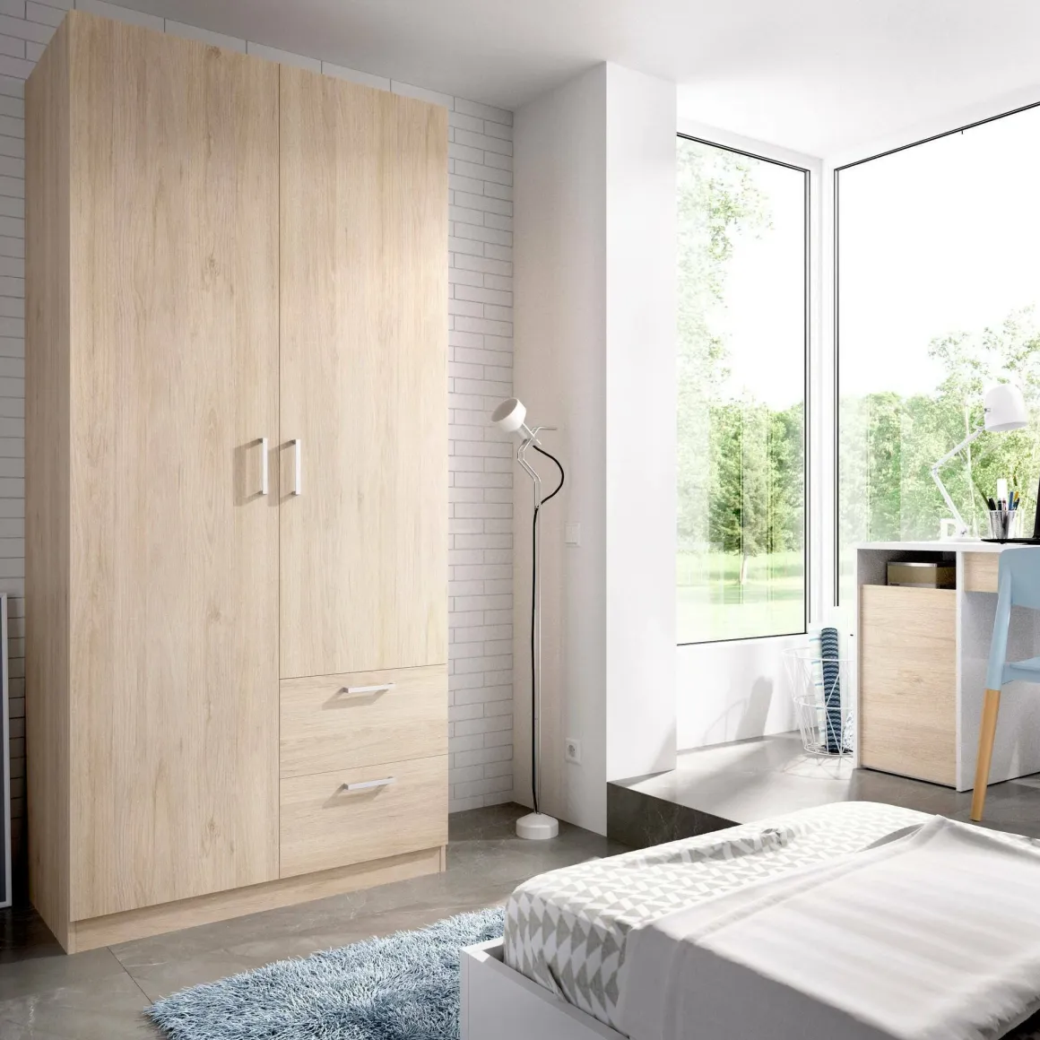 Guardaroba salvaspazio rovere 100x215h cm - Amp
