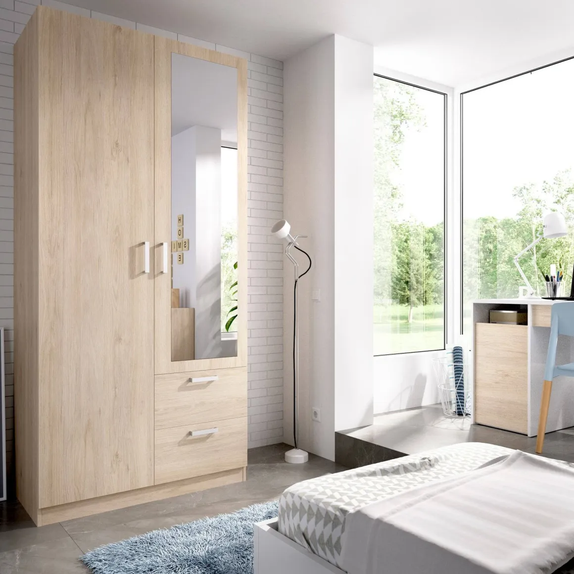 Guardaroba salvaspazio rovere 100x215h cm - Amp