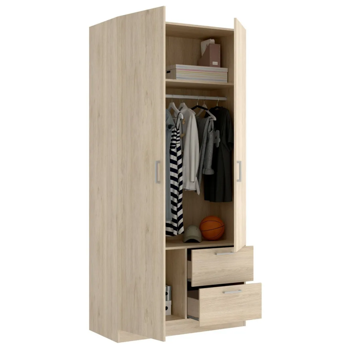 Guardaroba salvaspazio rovere 100x215h cm - Amp
