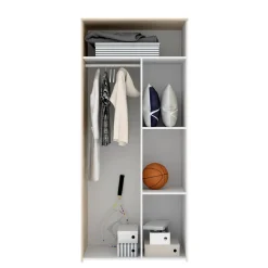 Guardaroba salvaspazio rovere e bianco 90x205h cm - Arcibald