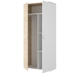 Guardaroba salvaspazio rovere e bianco 90x205h cm - Arcibald