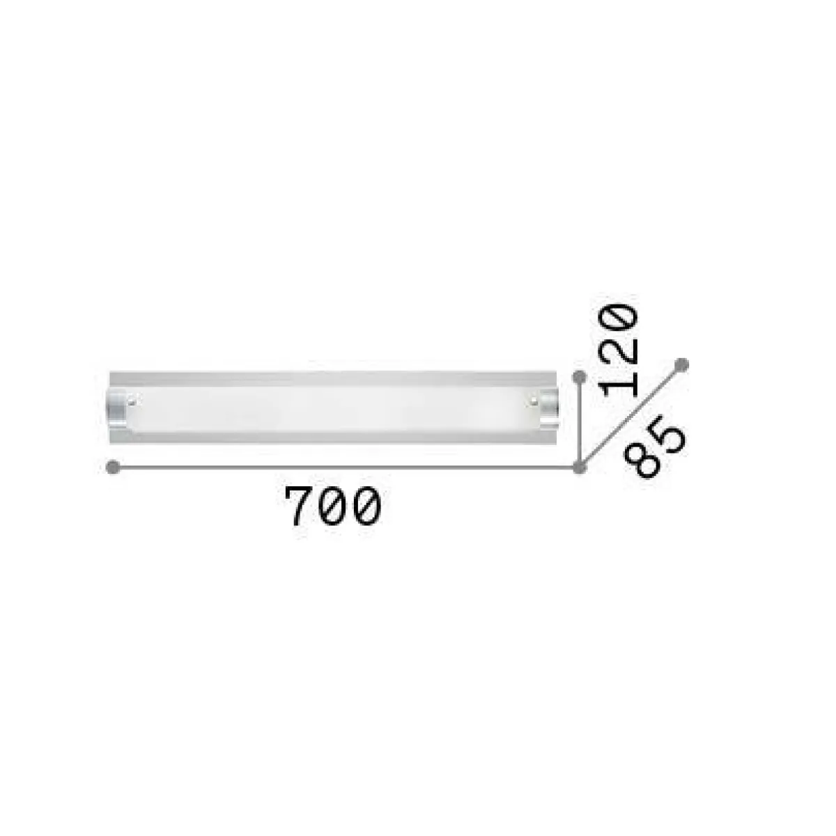 Lampade Da Parete > Dmora Ideal-Lux - Lampada da parete TUDOR AP4, 70 x 12 x h9 cm, Trasparente