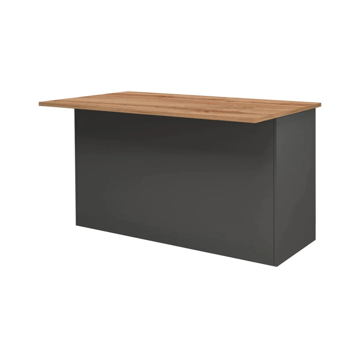 Cucina|Mobili Dispensa > Dmora Isola centrale cucina design 155x90x90h cm antracite e rovere - Tartaro Marrone Rovere, Nero Antracite