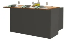 Cucina|Mobili Dispensa > Dmora Isola centrale cucina design 155x90x90h cm antracite e rovere - Tartaro Marrone Rovere, Nero Antracite