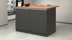Isola cucina con ante e cassetti 125x90x90h cm antracite e rovere - Analiza