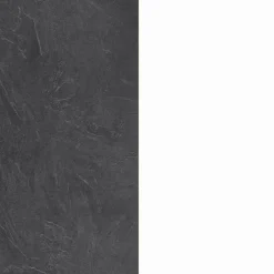 Cucina|Mobili Dispensa > Dmora Isola cucina con piano lavoro ampio 160x90x90h cm bianca lucida e ardesia - Abern Grigio Ardesia, Bianco Lucido