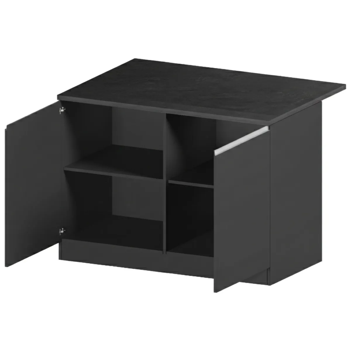 Cucina|Mobili Dispensa > Dmora Isola cucina economica 125x90x90h cm antracite e ardesia - Analiza Grigio Ardesia, Nero Antracite