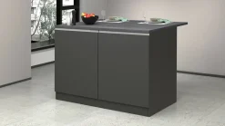 Cucina|Mobili Dispensa > Dmora Isola cucina economica 125x90x90h cm antracite e ardesia - Analiza Grigio Ardesia, Nero Antracite