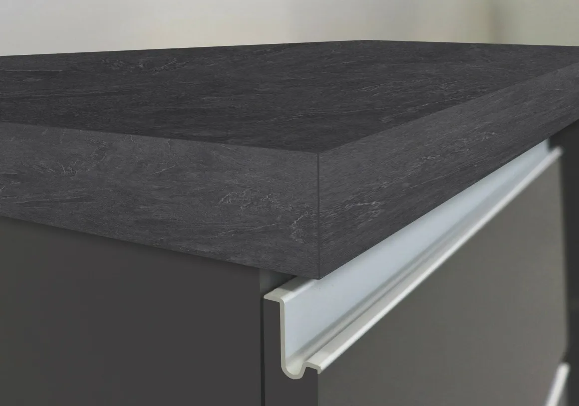 Isola cucina grande multifunzione 160x90x90h cm antracite e ardesia - Abern