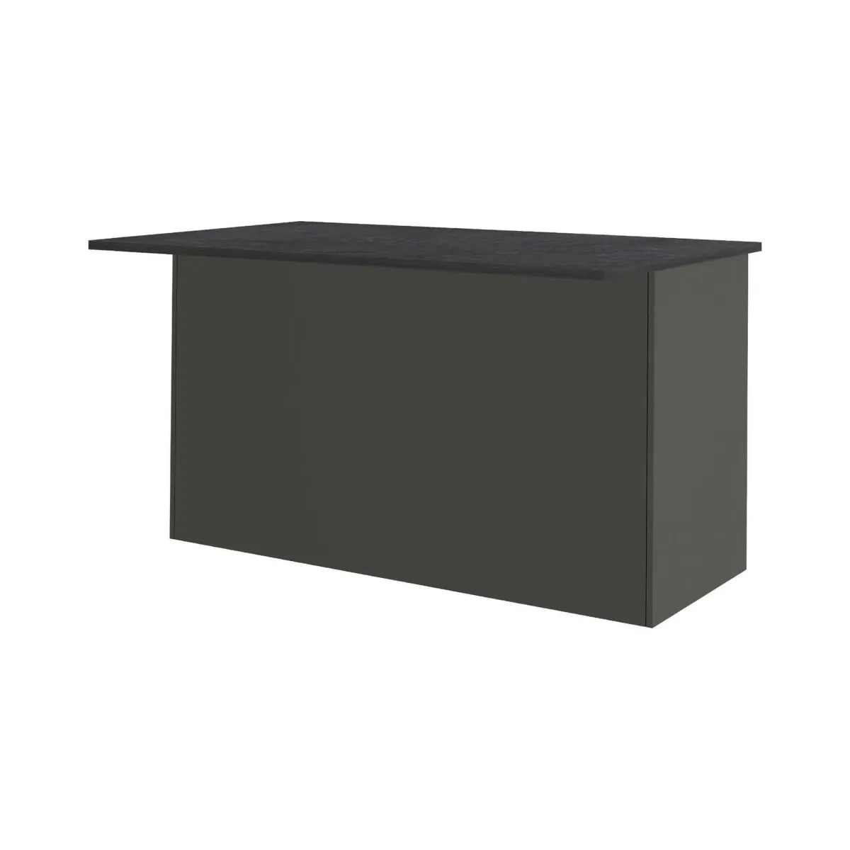 Cucina|Mobili Dispensa > Dmora Isola cucina minimal con ante 155x90x90h cm antracite e ardesia - Tartaro Grigio Ardesia, Nero Antracite