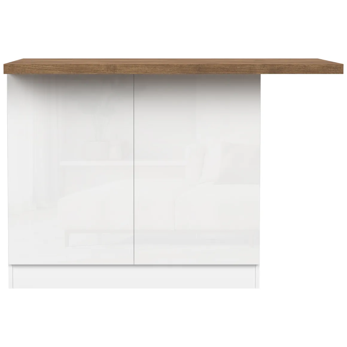 Mobili Dispensa > Dmora Isola da Cucina Bianco Lucido Marrone Noce 3 Ripiani 6 Vani 160x80x90h cm, 3 Ante Made in Italy - Migani Marrone Noce, Bianco Lucido