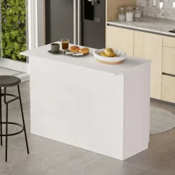 Isola da Cucina Bianco 2 Ripiani 2 Ante 120x60x88h cm, 4 Vani - Corsico
