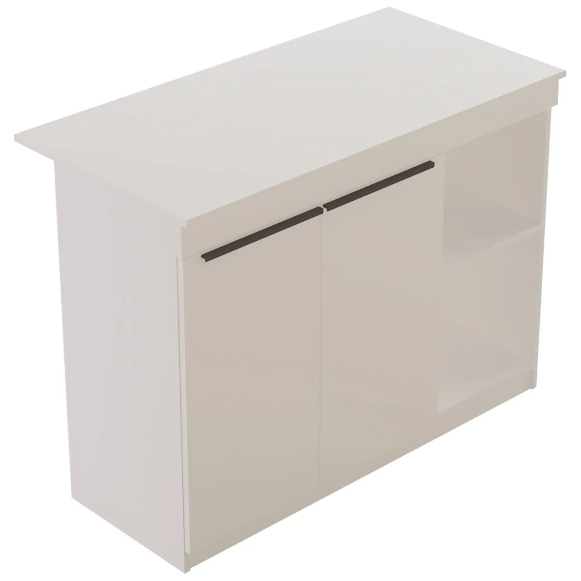 Isola da Cucina Bianco 2 Ripiani 2 Ante 120x60x88h cm, 4 Vani - Corsico