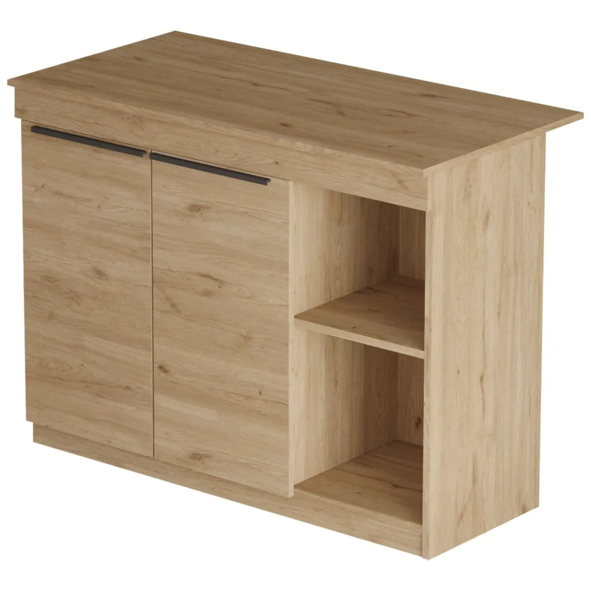 Isola da Cucina Marrone Rovere 2 Ripiani 4 Vani 120x60x88h cm, 2 Ante - Corsico