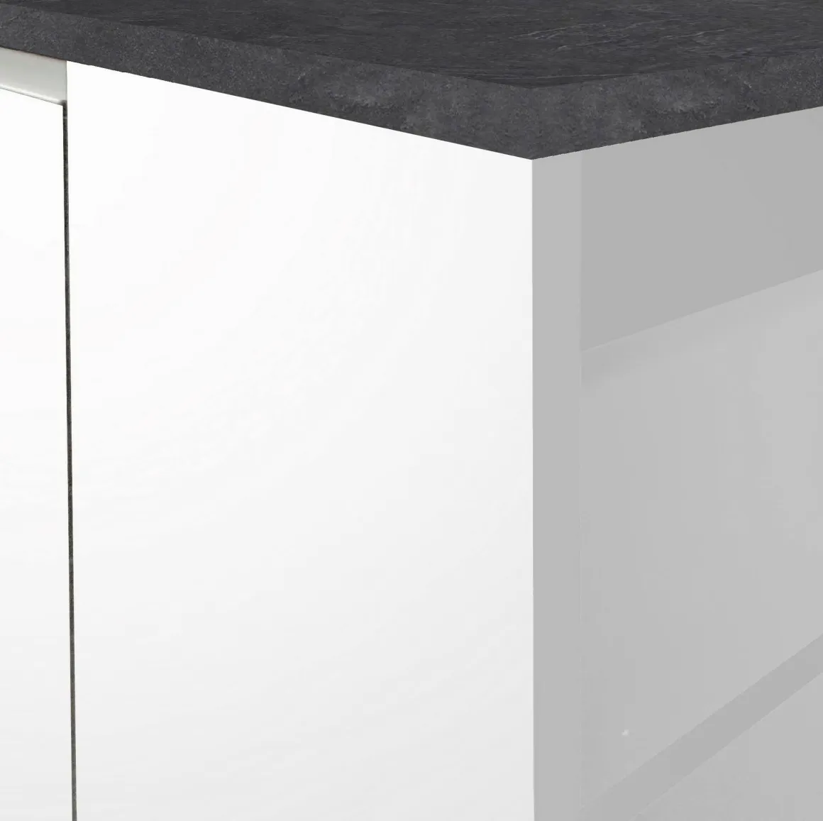 Isola per cucina moderna 155x90x90h cm bianca lucida e ardesia - Tartaro