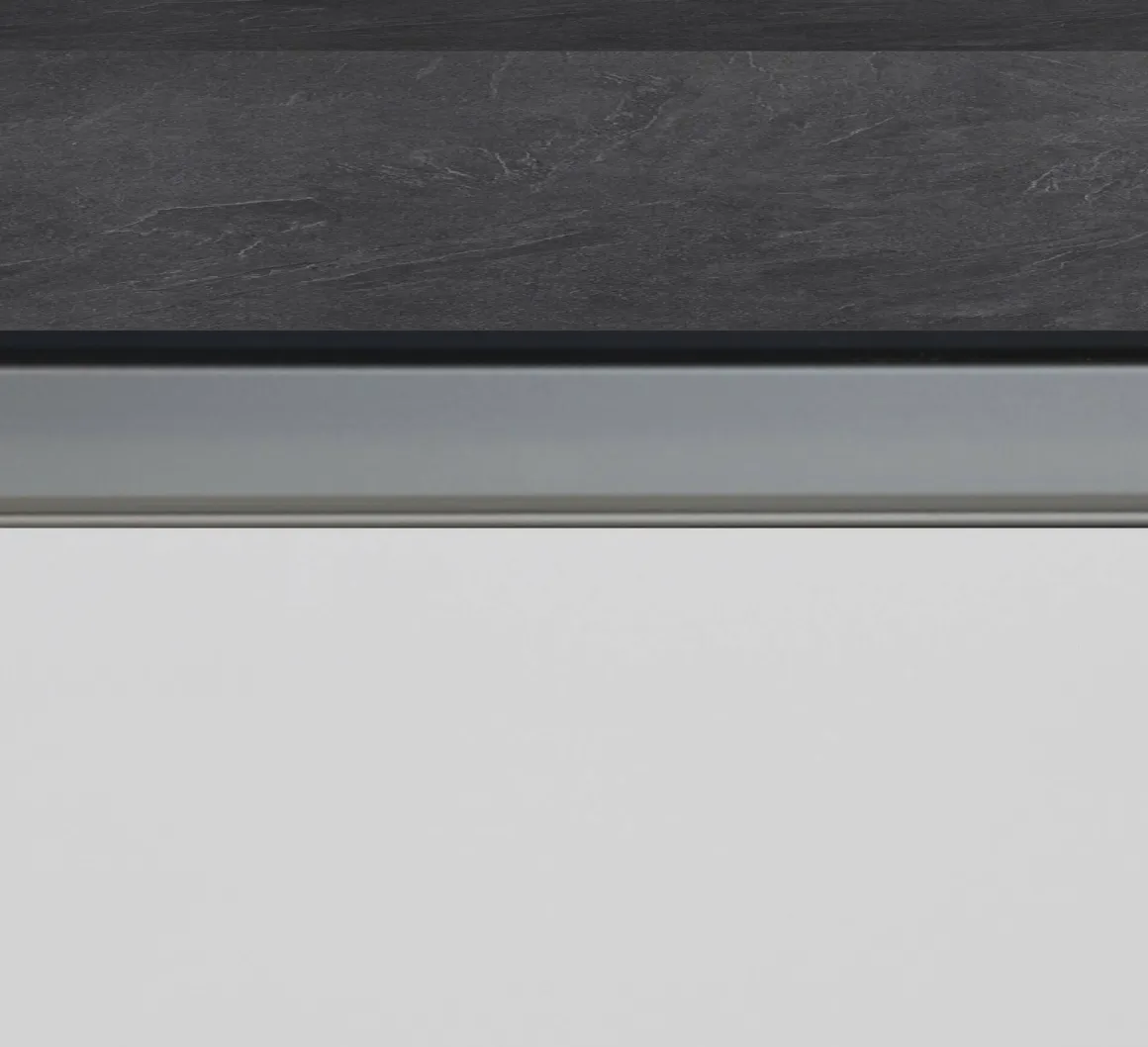 Isola per cucina moderna 155x90x90h cm bianca lucida e ardesia - Tartaro