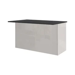 Isola per cucina moderna 155x90x90h cm bianca lucida e ardesia - Tartaro