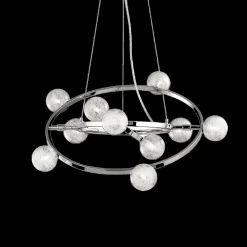 Lampada a sospensione, Lampadario, Luminare sospeso, Lampada a pendente, 61x61h36 cm, Cromo