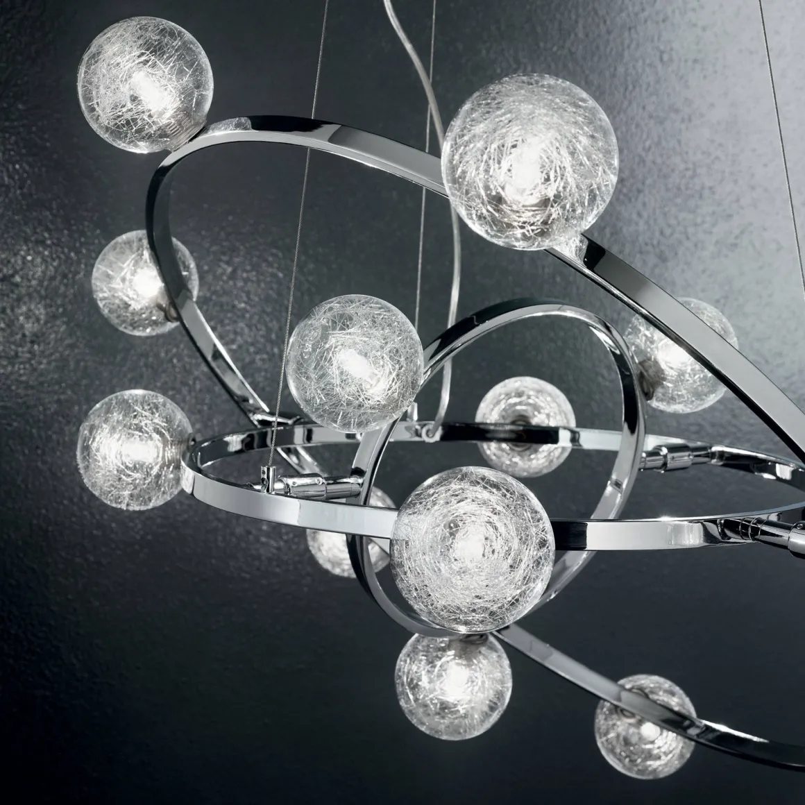 Lampada a sospensione, Lampadario, Luminare sospeso, Lampada a pendente, 61x61h36 cm, Cromo