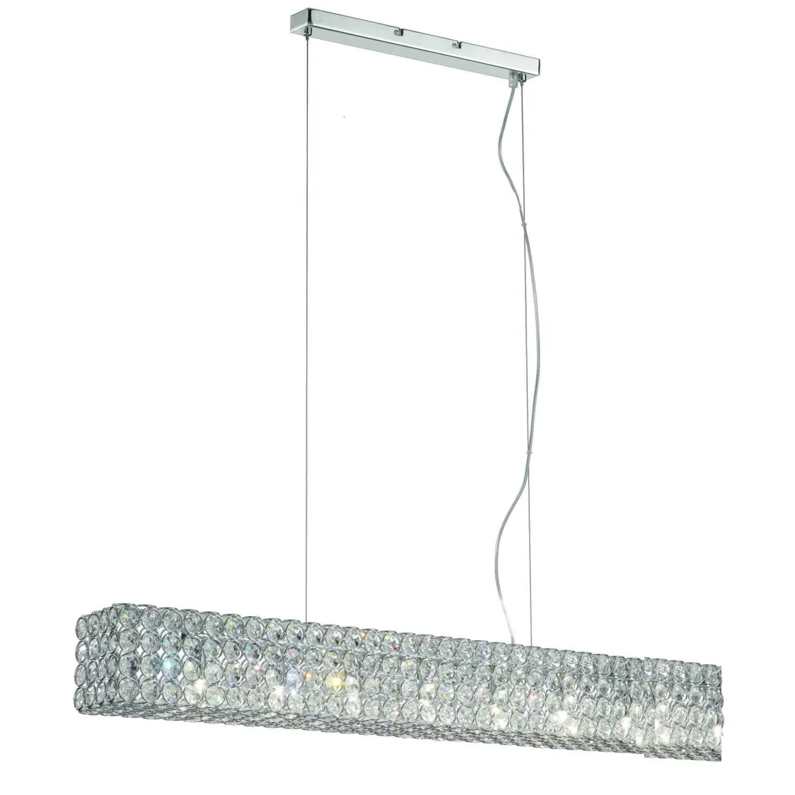 Lampada a sospensione, Lampadario, Luminare sospeso, Lampada a pendente, 99x12h19 cm, Cromo