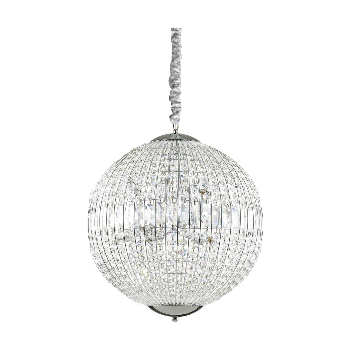 Lampada a sospensione LUXOR SP8, Lampadario, Luminare sospeso, Lampada a pendente, 50x50h75 cm, Cromo