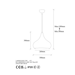 Lampada a Sospensione Marrone Rame 942flg1316 - Ricco