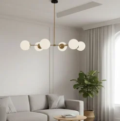 Lampade A Sospensione > Dmora Lampada a Sospensione oro Bianco 892opv1639 Colore Struttura Bianco - Toano Bianco, Oro