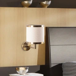 Lampade Da Parete > Dmora Lampada da Parete Beige oro Attacco e 27 max 40 w Indoor, Colore Struttura oro - Ferriere Oro, Beige