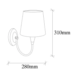 Lampada da Parete Bianco oro Attacco e 27 max 40 w Indoor, Colore Struttura oro - Lucoli