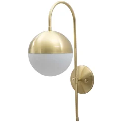 Lampade Da Parete > Dmora Lampada da Parete oro Bianco Necessaria 1 Lampadina Attacco e14, Indoor - Haines Bianco, Oro