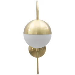 Lampade Da Parete > Dmora Lampada da Parete oro Bianco Necessaria 1 Lampadina Attacco e14, Indoor - Haines Bianco, Oro