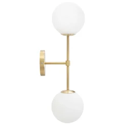 Lampada da Parete oro Bianco Necessarie 2 Lampadine Attacco e14, Indoor - Taroud