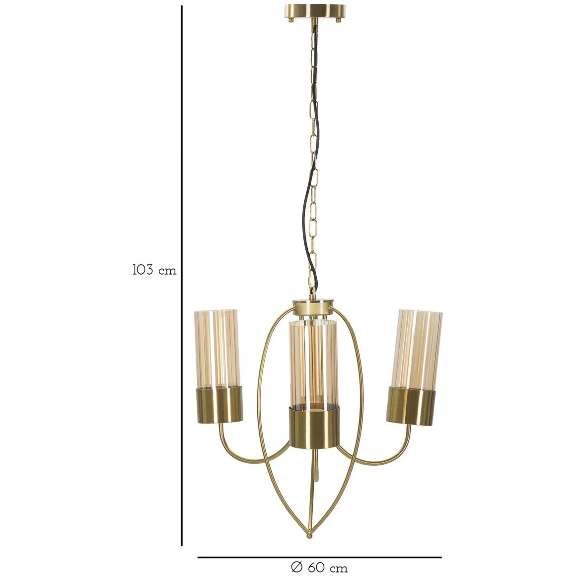 Lampade Da Soffitto > Dmora Lampada da Soffitto Necessarie 5 Lampadine Materiale Struttura in Vetro, - Famidame Oro