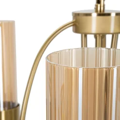 Lampade Da Soffitto > Dmora Lampada da Soffitto Necessarie 5 Lampadine Materiale Struttura in Vetro, - Famidame Oro