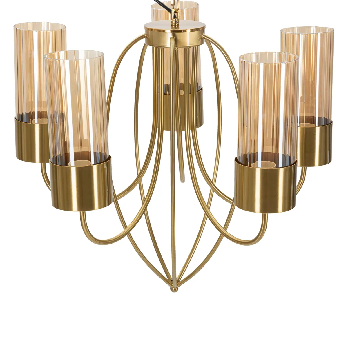 Lampade Da Soffitto > Dmora Lampada da Soffitto Necessarie 5 Lampadine Materiale Struttura in Vetro, - Famidame Oro