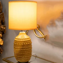 Lampada da Tavolo Arancione Necessaria 1 Lampadina Attacco e14, Paralume - Bethel