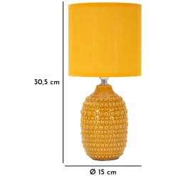 Lampada da Tavolo Arancione Necessaria 1 Lampadina Attacco e14, Paralume - Bethel