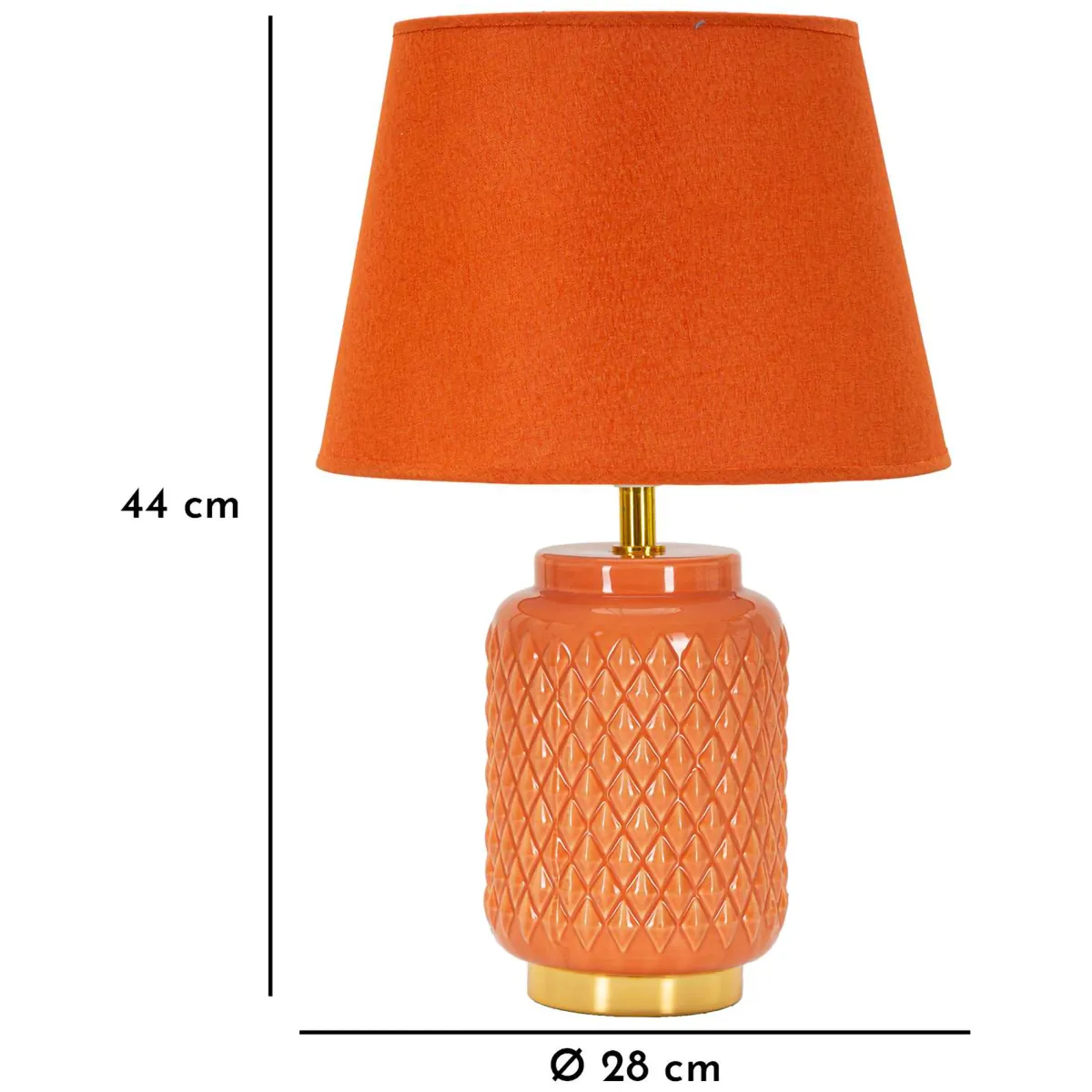 Lampade Da Tavolo > Dmora Lampada da Tavolo Arancione oro Necessaria 1 Lampadina Attacco e27, Paralume - Cordov Oro, Arancione