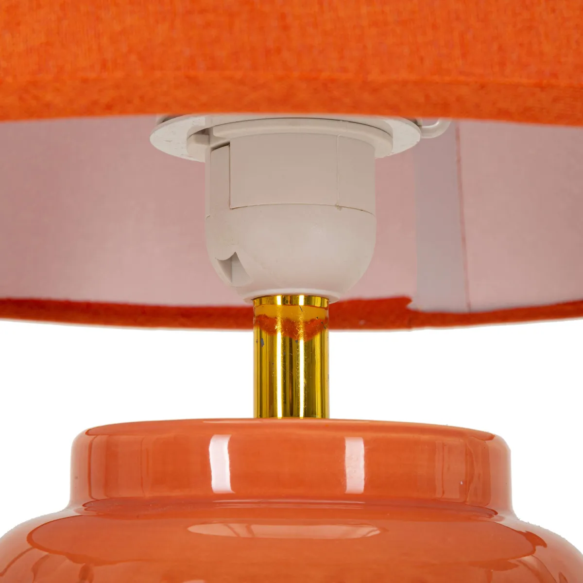 Lampade Da Tavolo > Dmora Lampada da Tavolo Arancione oro Necessaria 1 Lampadina Attacco e27, Paralume - Cordov Oro, Arancione
