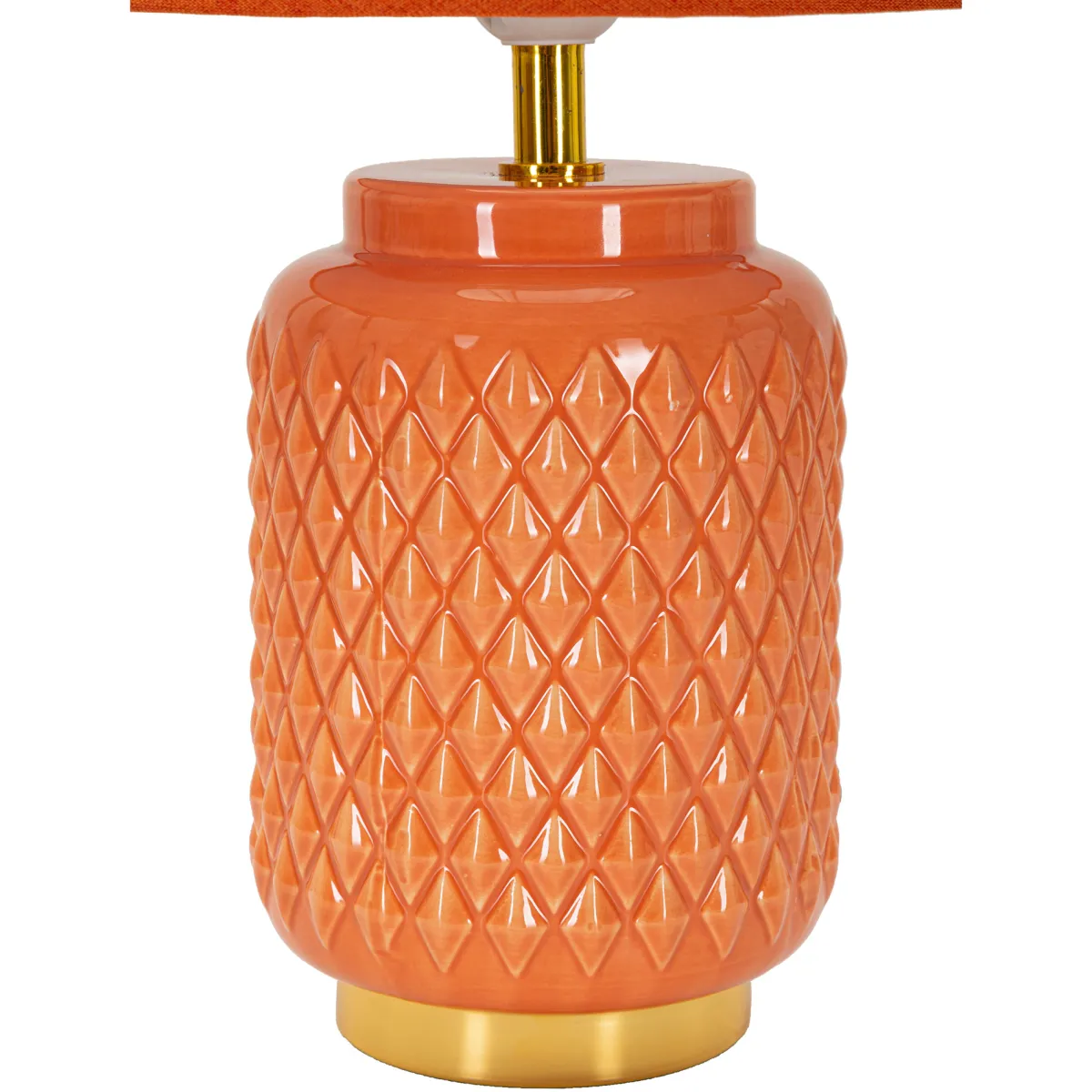 Lampade Da Tavolo > Dmora Lampada da Tavolo Arancione oro Necessaria 1 Lampadina Attacco e27, Paralume - Cordov Oro, Arancione