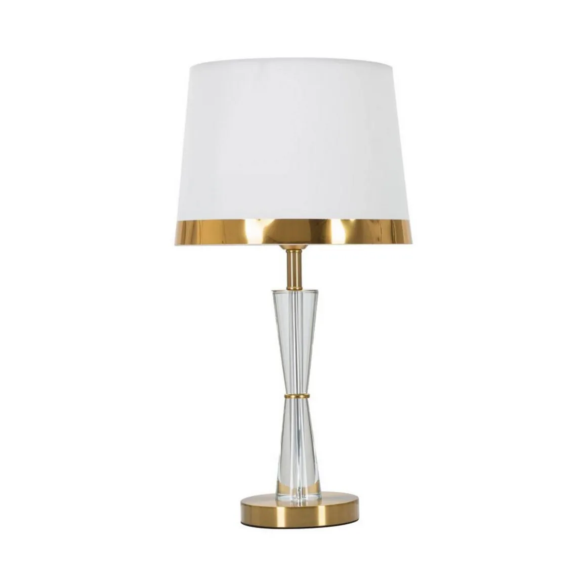 Lampada da tavolo Arriccio, 30x30 h56 cm, Bianco e Oro